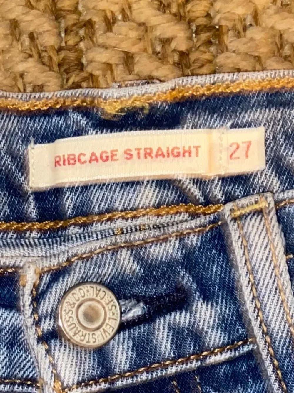 Levi's premium ribcage straight-leg denim
